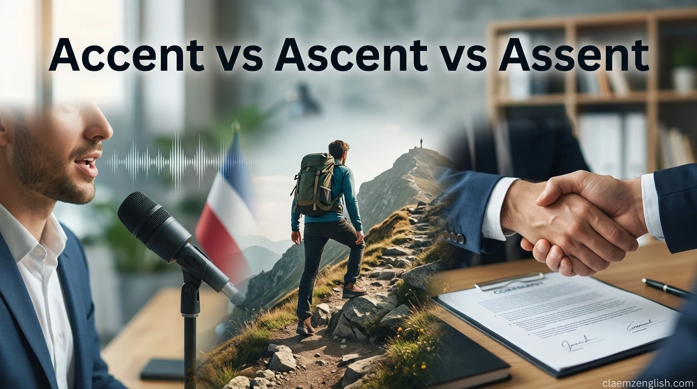 Accent vs Ascent vs Assent